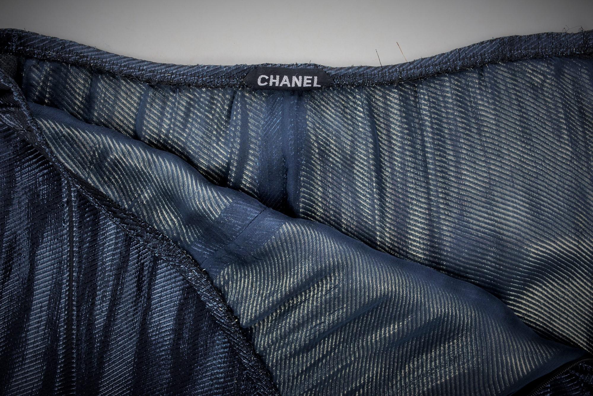 A Chanel Haute Couture Evening Lamé Pyjamas and Woollen Coat Circa Numbered 1980 3