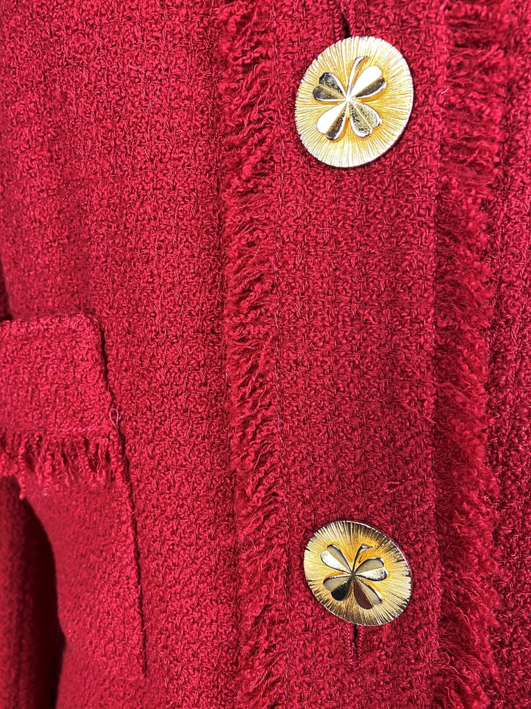 Women's A Chanel - Karl Lagerfeld Red Mohair Wool Jacket Circa 1995-2000 For Sale