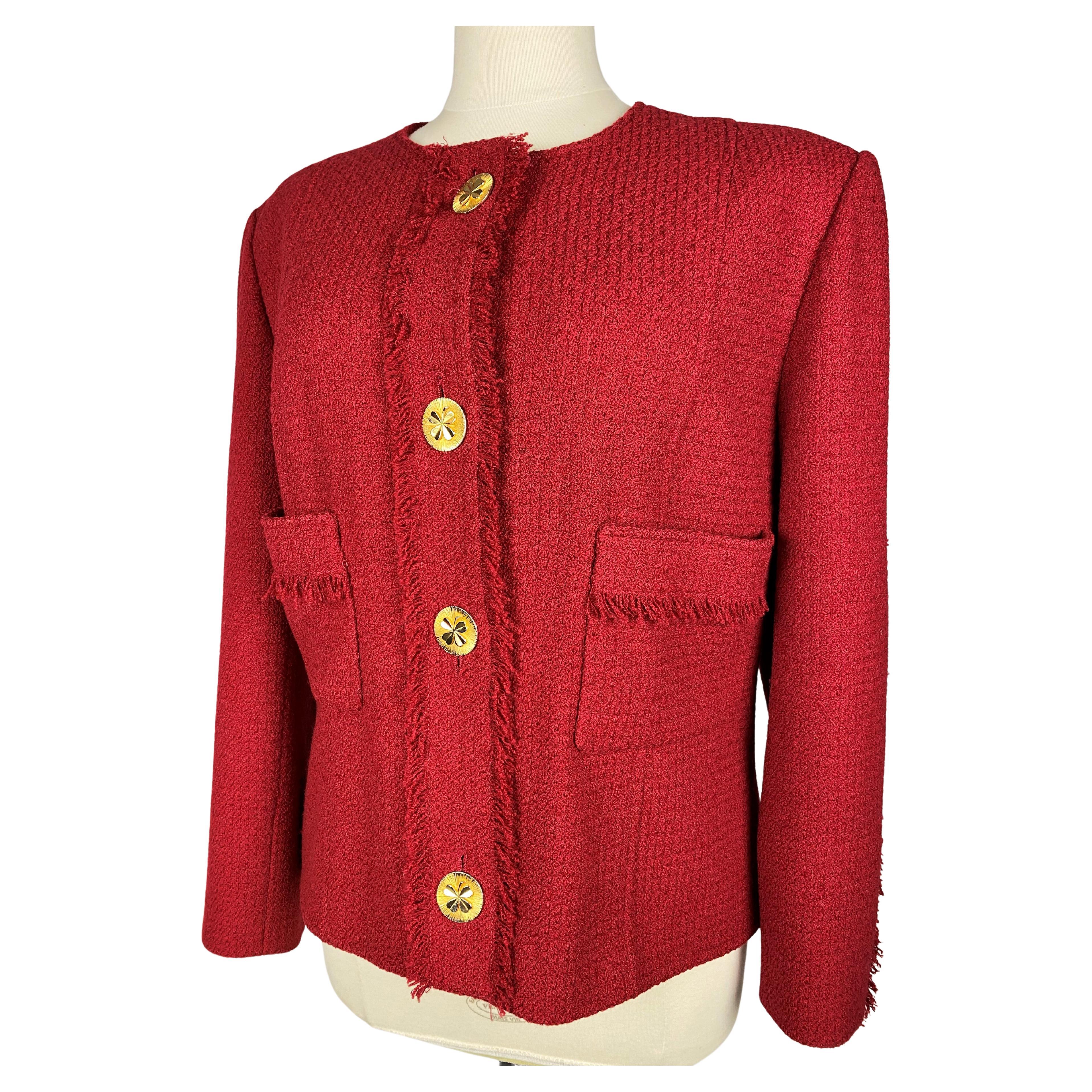 A Chanel - Karl Lagerfeld Red Mohair Wool Jacket Circa 1995-2000