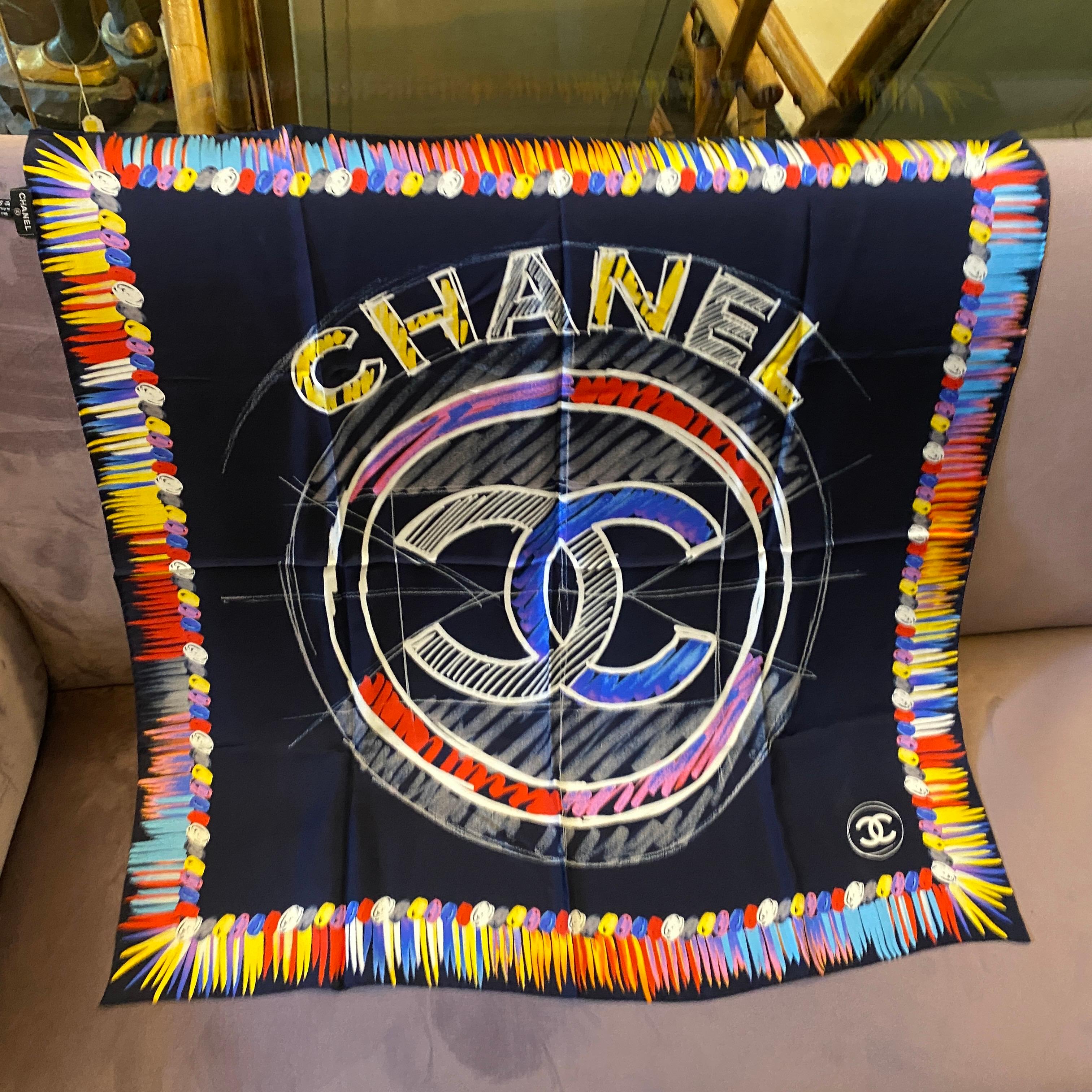 A Chanel Vintage Silk Foulard In Excellent Condition In Aci Castello, IT