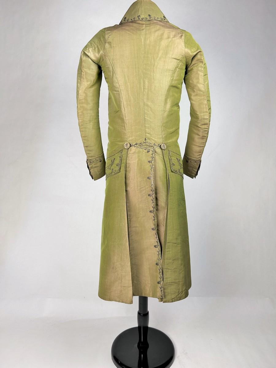 A changing taffeta Embroidered Frockcoat - French Revolution period Circa 1790 For Sale 8