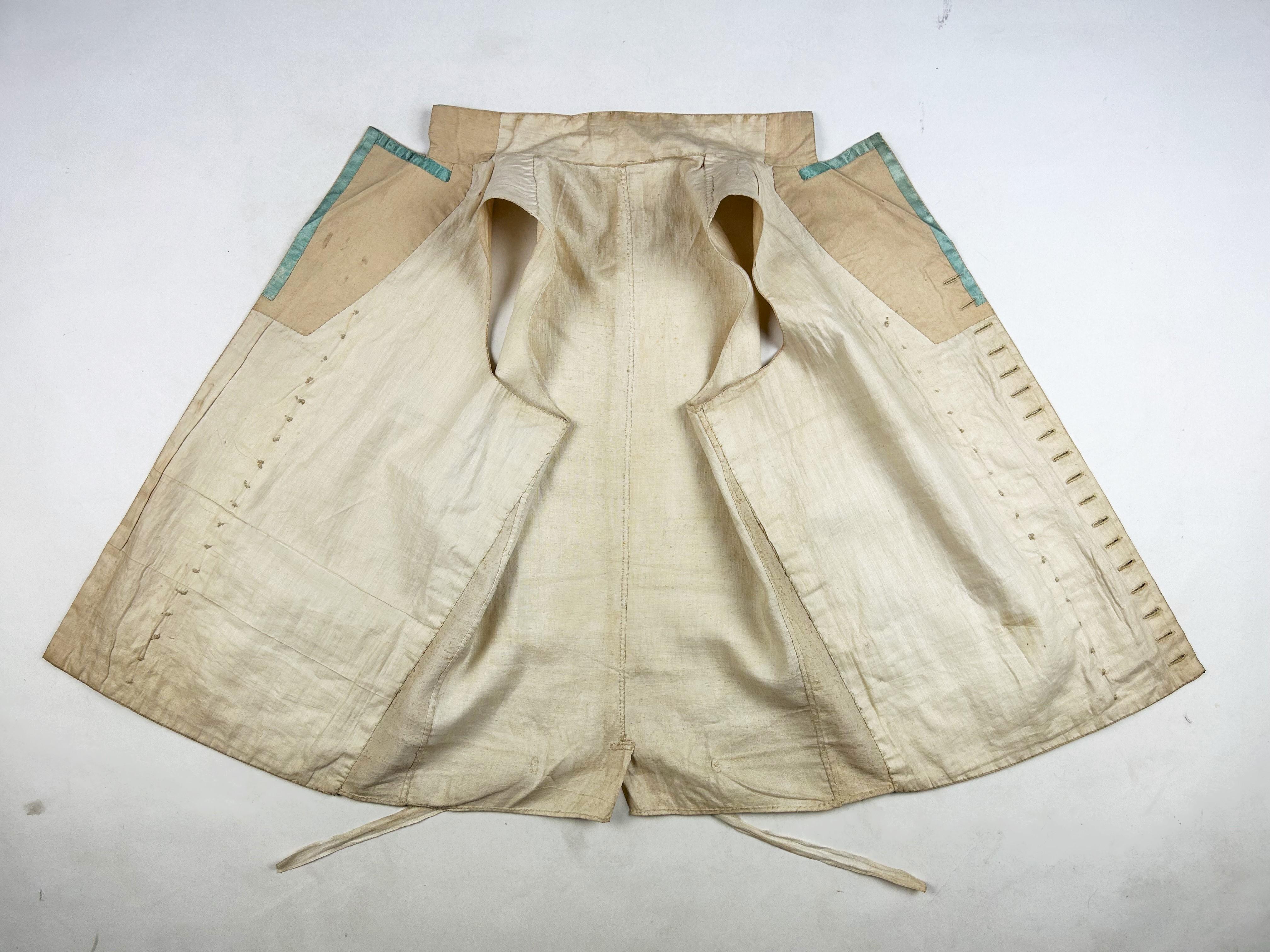 A changing taffeta summer habit and cotton waistcoat - England Circa 1785 10