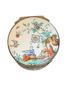 A. Silver Chantilly Vergoldete Chinoiserie-Schnupftabakdose, Französisch, um 1740