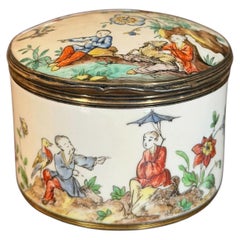 A. Silver Chantilly Vergoldete Chinoiserie-Schnupftabakdose, Französisch, um 1740