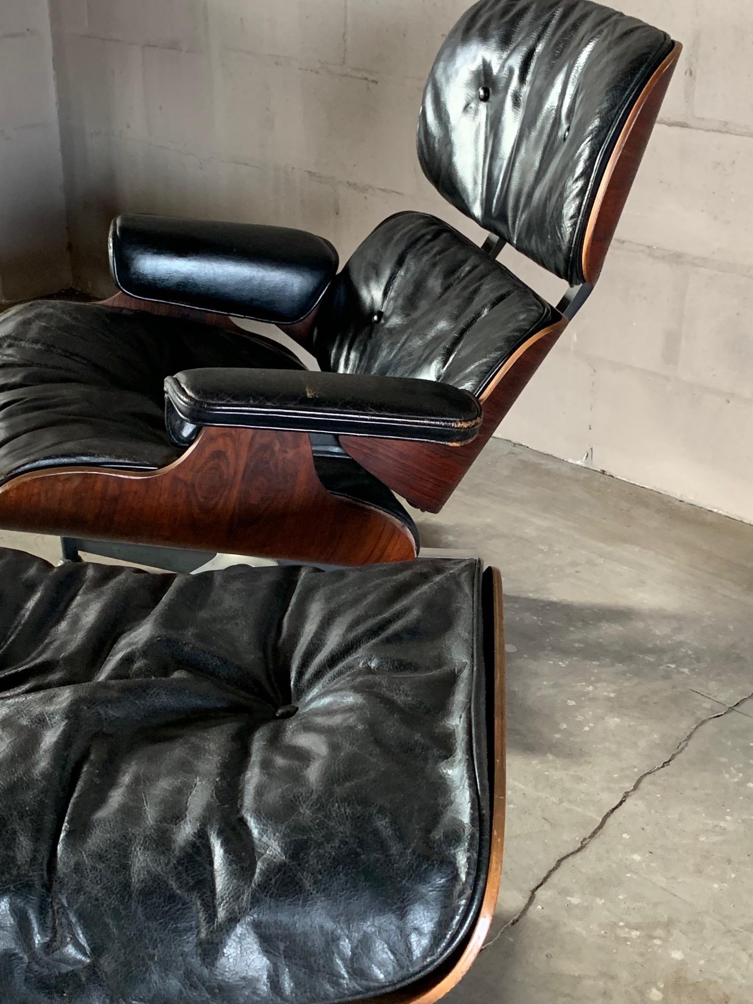 Charles Eames Herman Miller Lounge Chair and Ottoman 1956 1