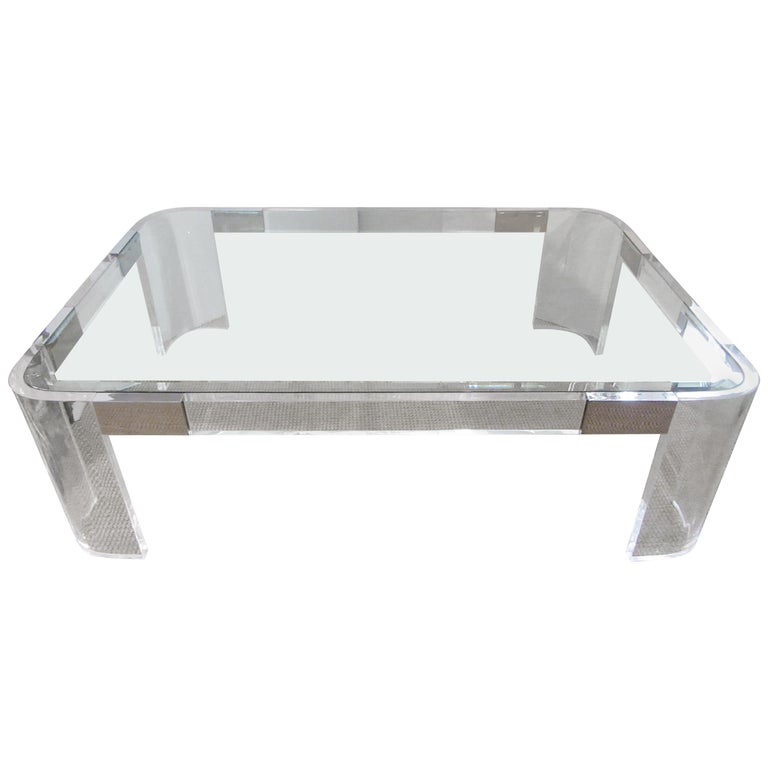 Charles Hollis Jones Lucite Coffee Table at 1stDibs