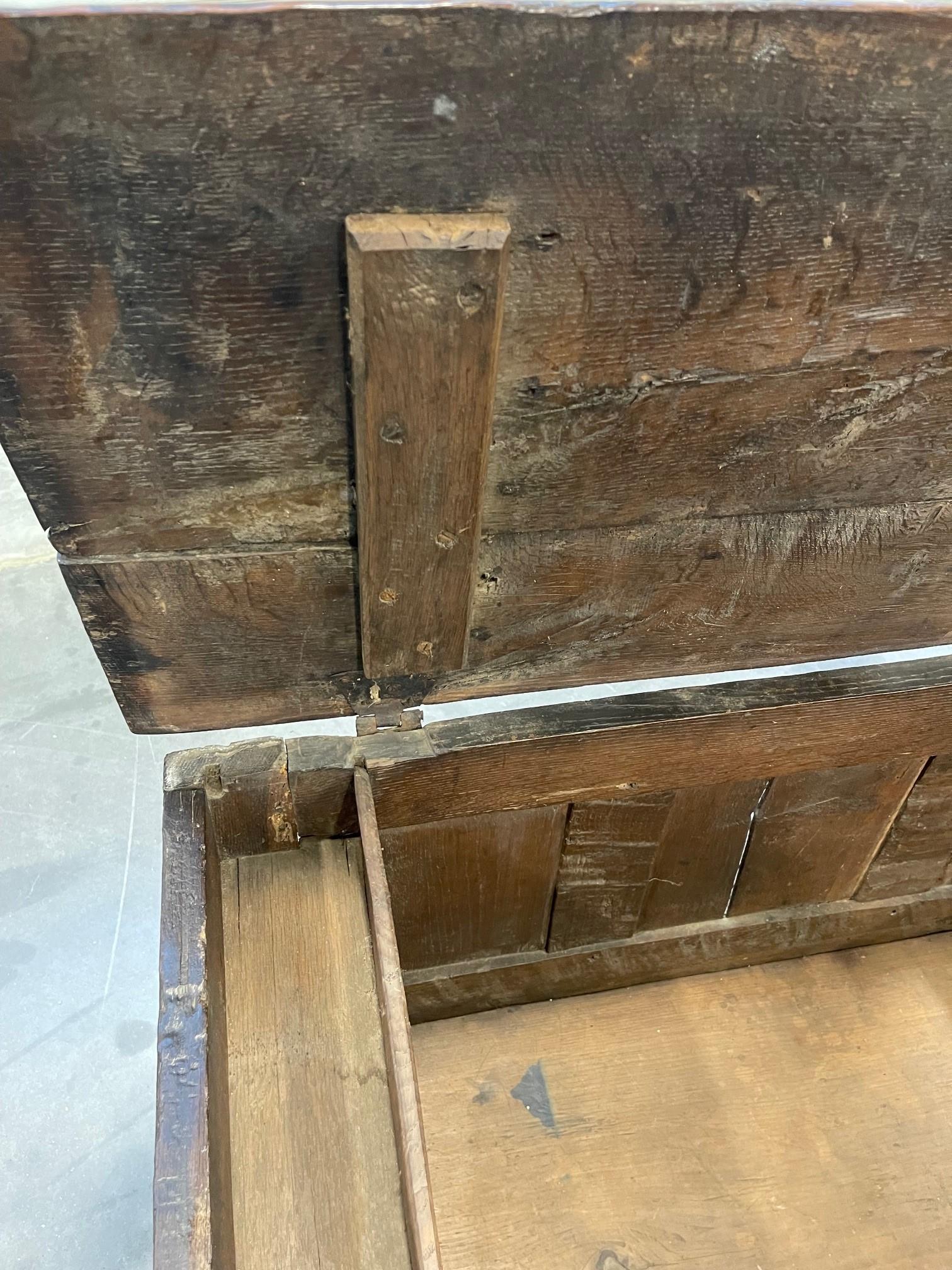 A Charles II Oak Carved Coffer For Sale 9