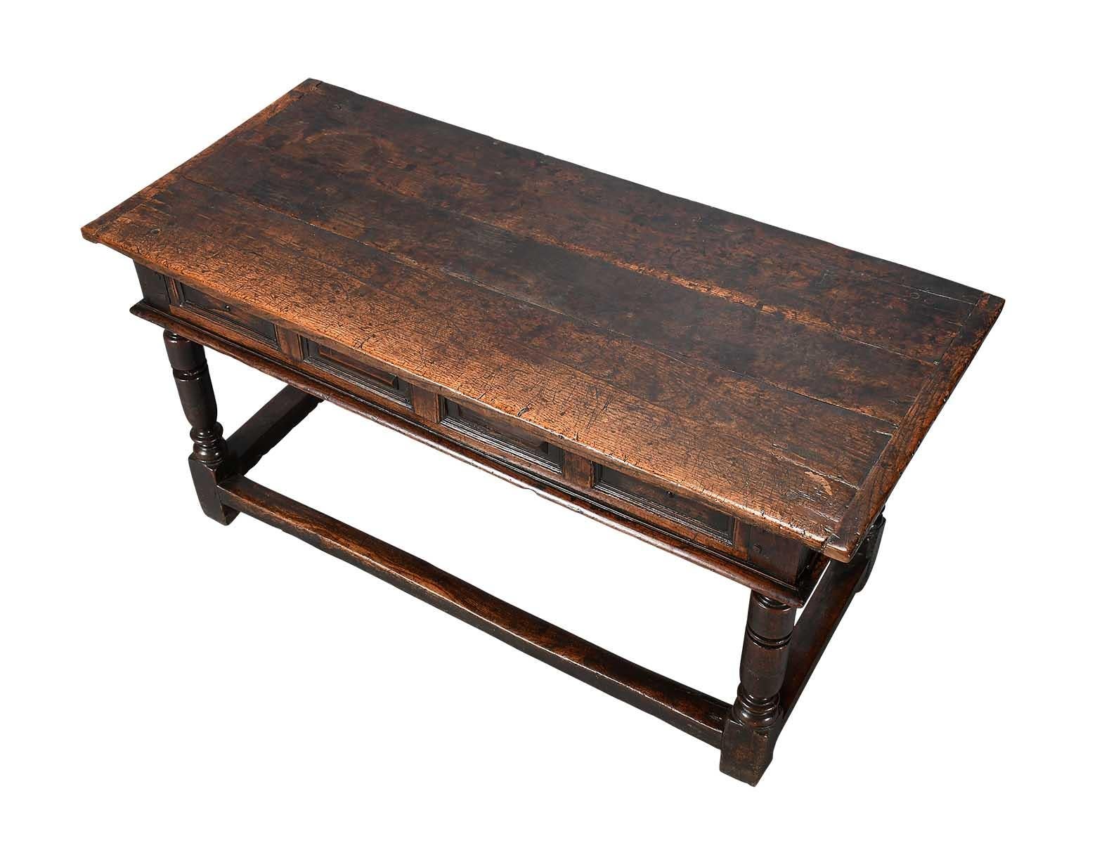 English A Charles II Period Oak Side Table For Sale