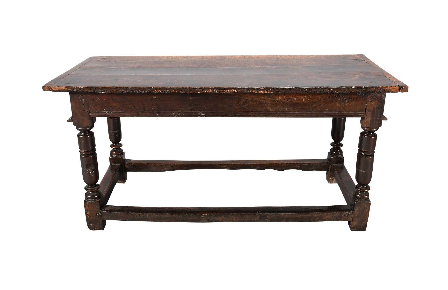 A Charles II Period Oak Side Table For Sale 4