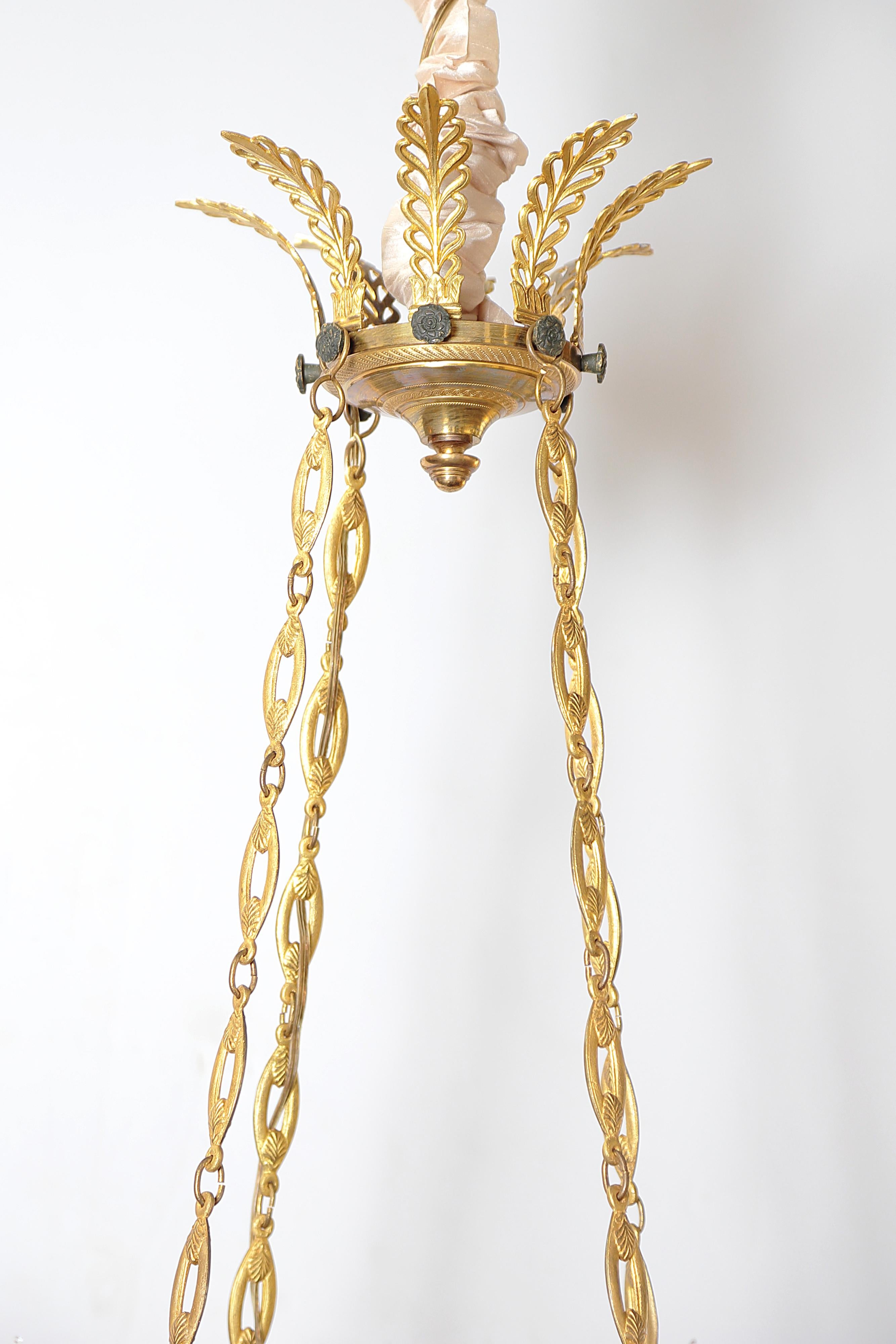 Charles X Gilt and Patinated Bronze Eight-Light Chandelier 7