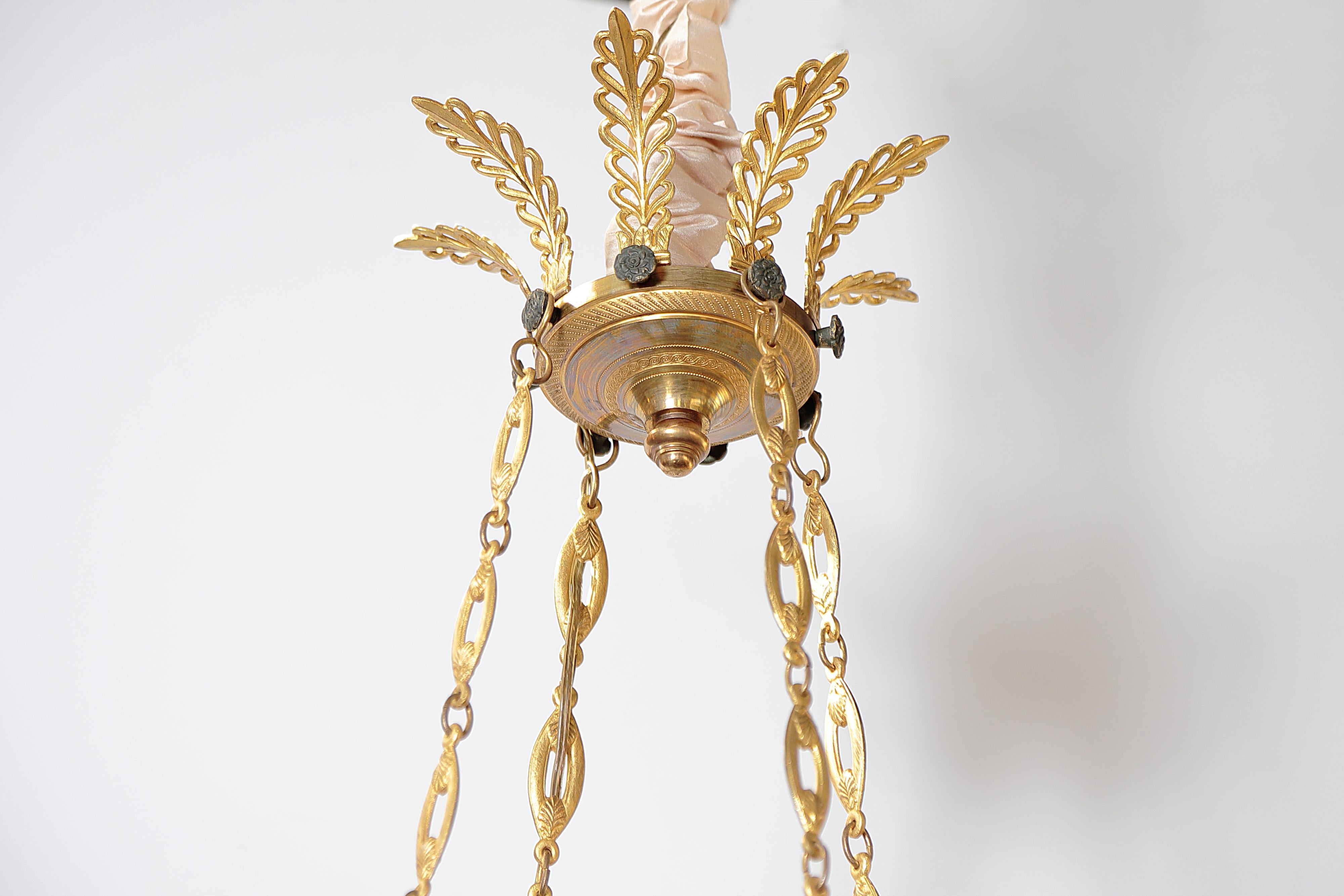 Charles X Gilt and Patinated Bronze Eight-Light Chandelier 8