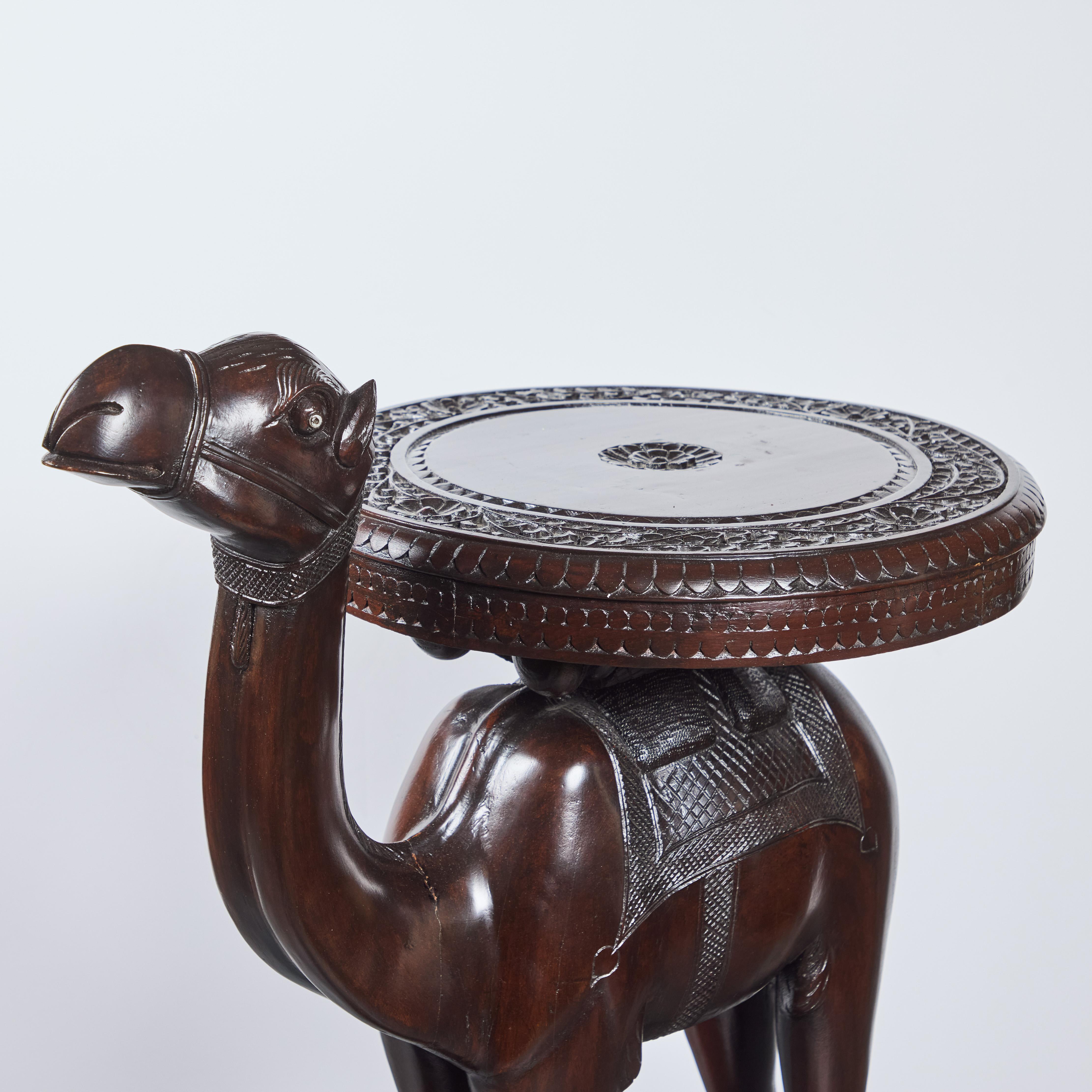 Unknown A Charming 1940's Solid Wood Camel Side Table