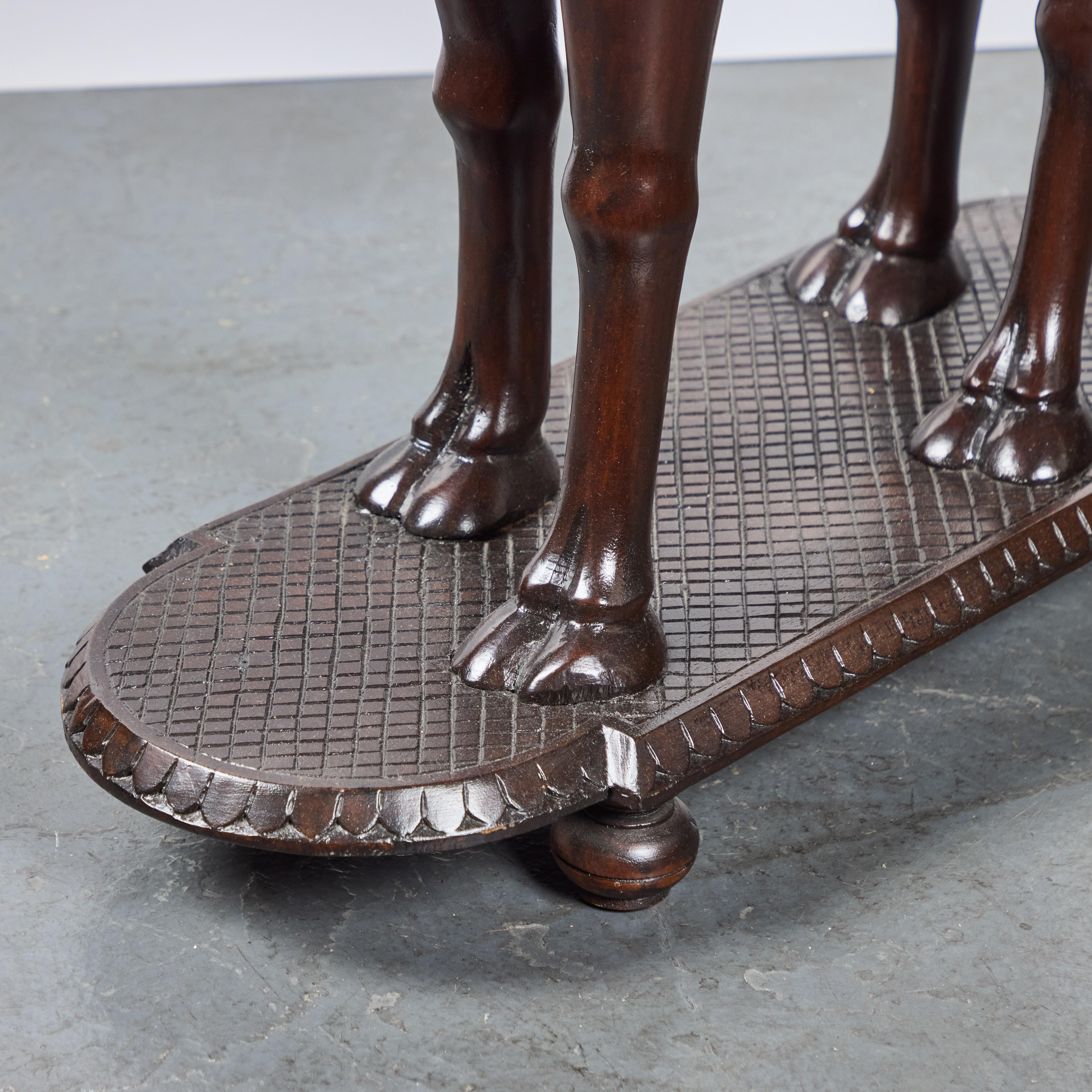 A Charming 1940's Solid Wood Camel Side Table In Good Condition In Los Angeles, CA