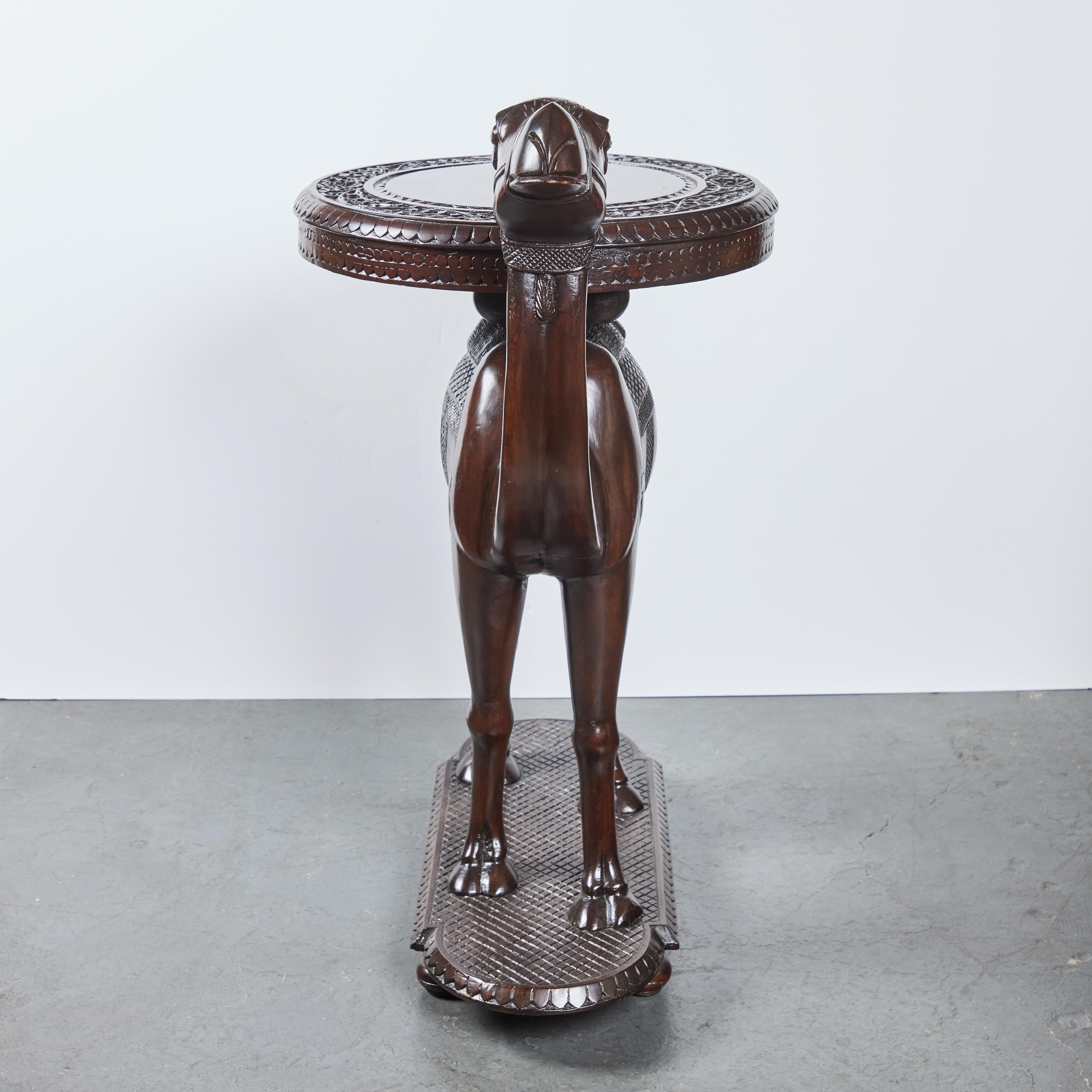 A Charming 1940's Solid Wood Camel Side Table 1