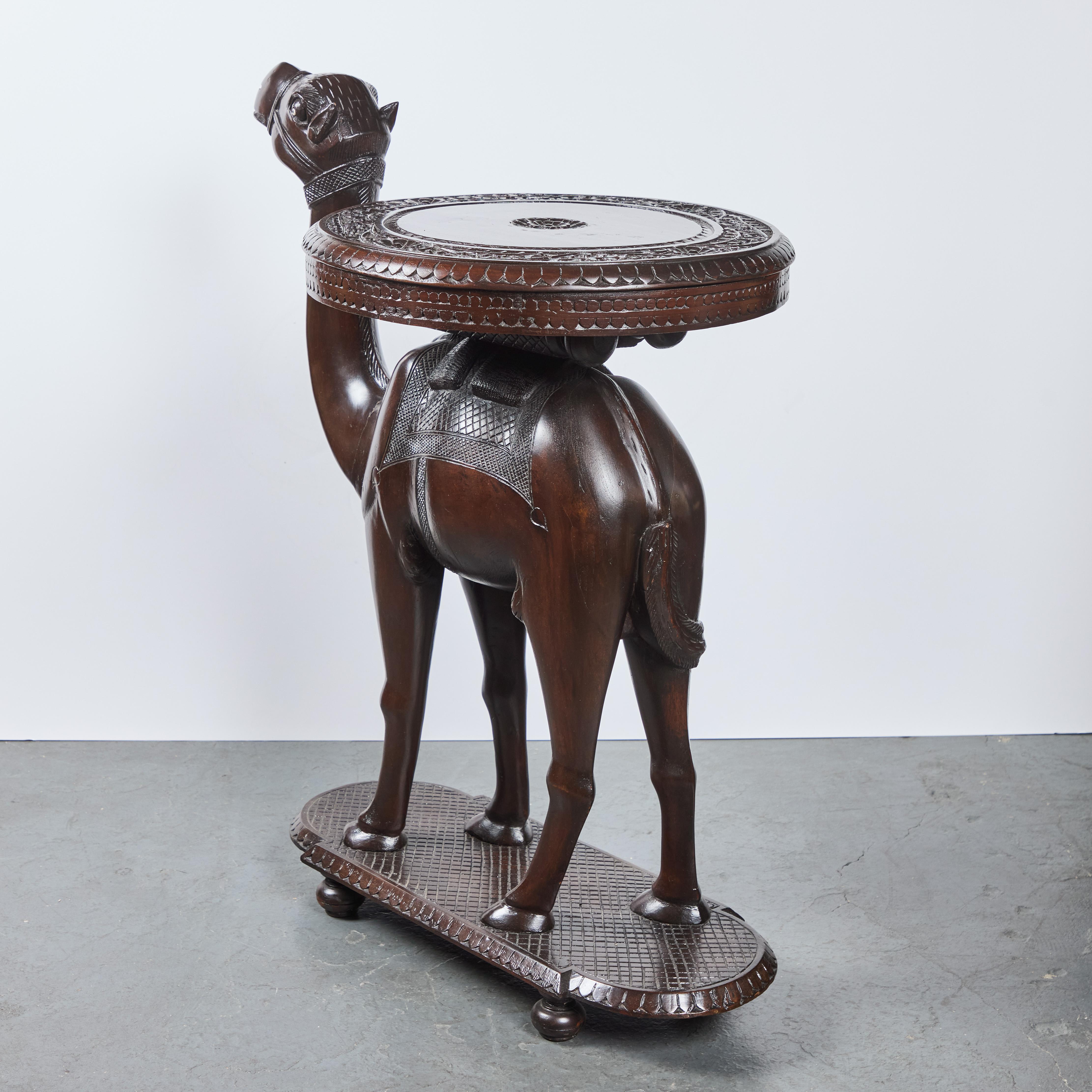 A Charming 1940's Solid Wood Camel Side Table 4