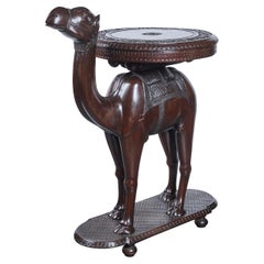 A Charming 1940's Solid Wood Camel Side Table