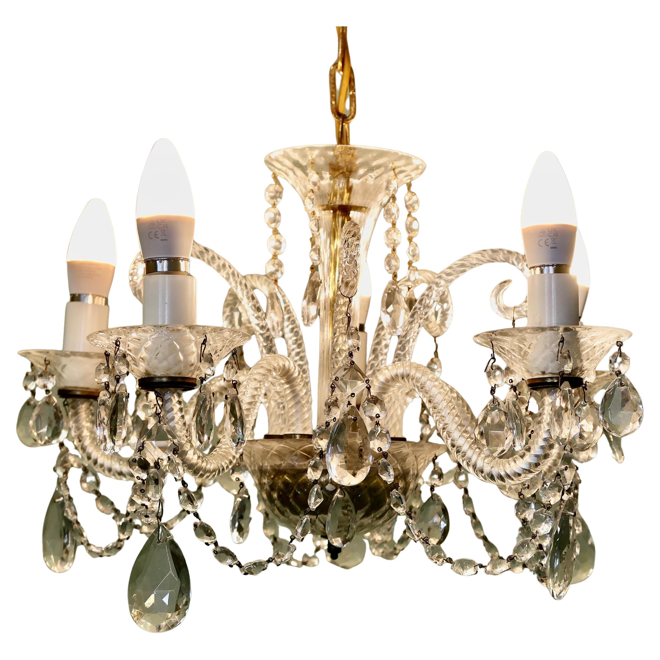A Charming 5 Branch Venetian Style Chandelier This is a pretty quality piece