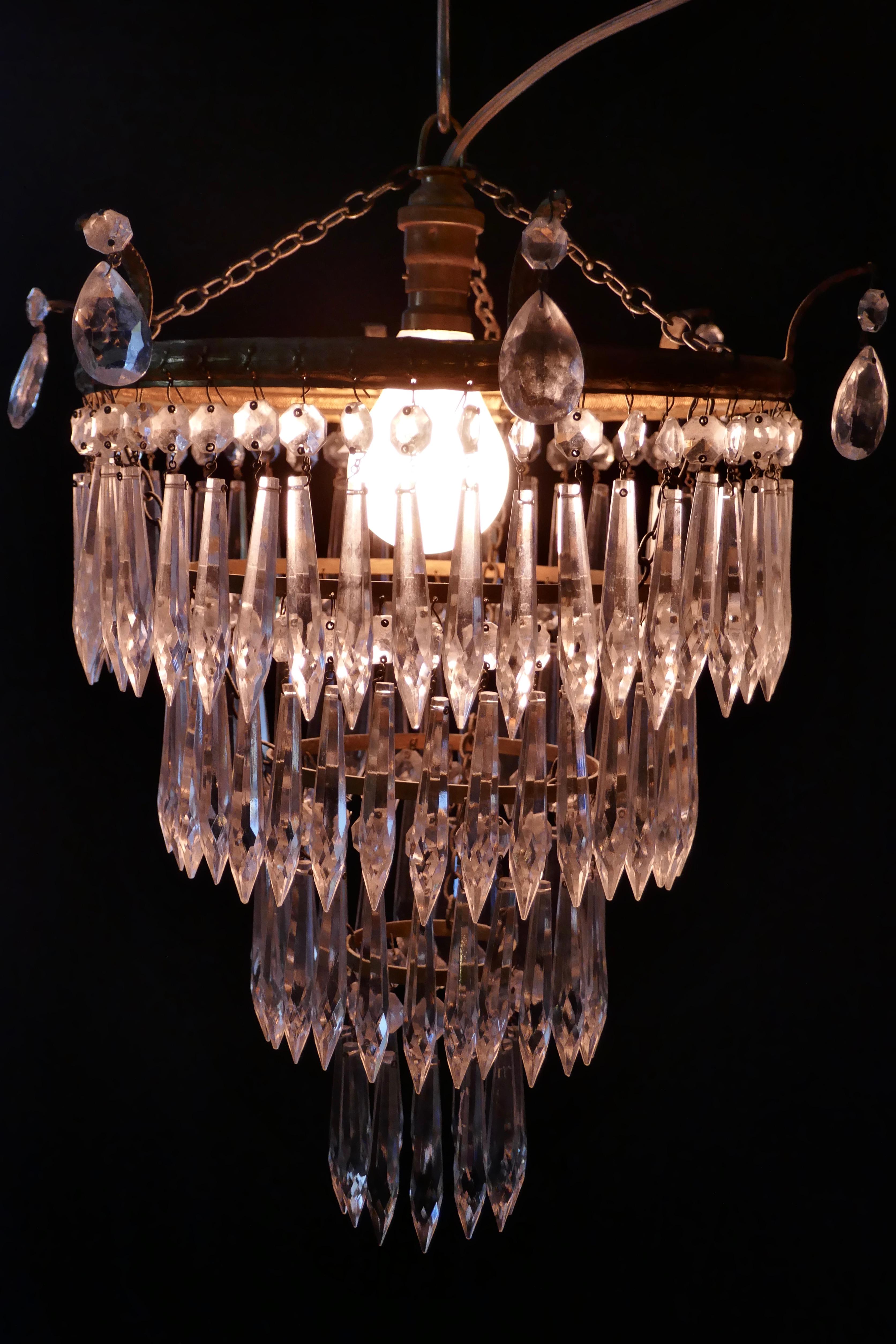 Charming Art Deco 4-Tier Waterfall Pendant Chandelier 1
