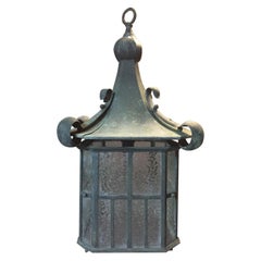 A Charming Arts & Crafts Verdegris Lantern in Rennie Mackintosh Style circa 1910