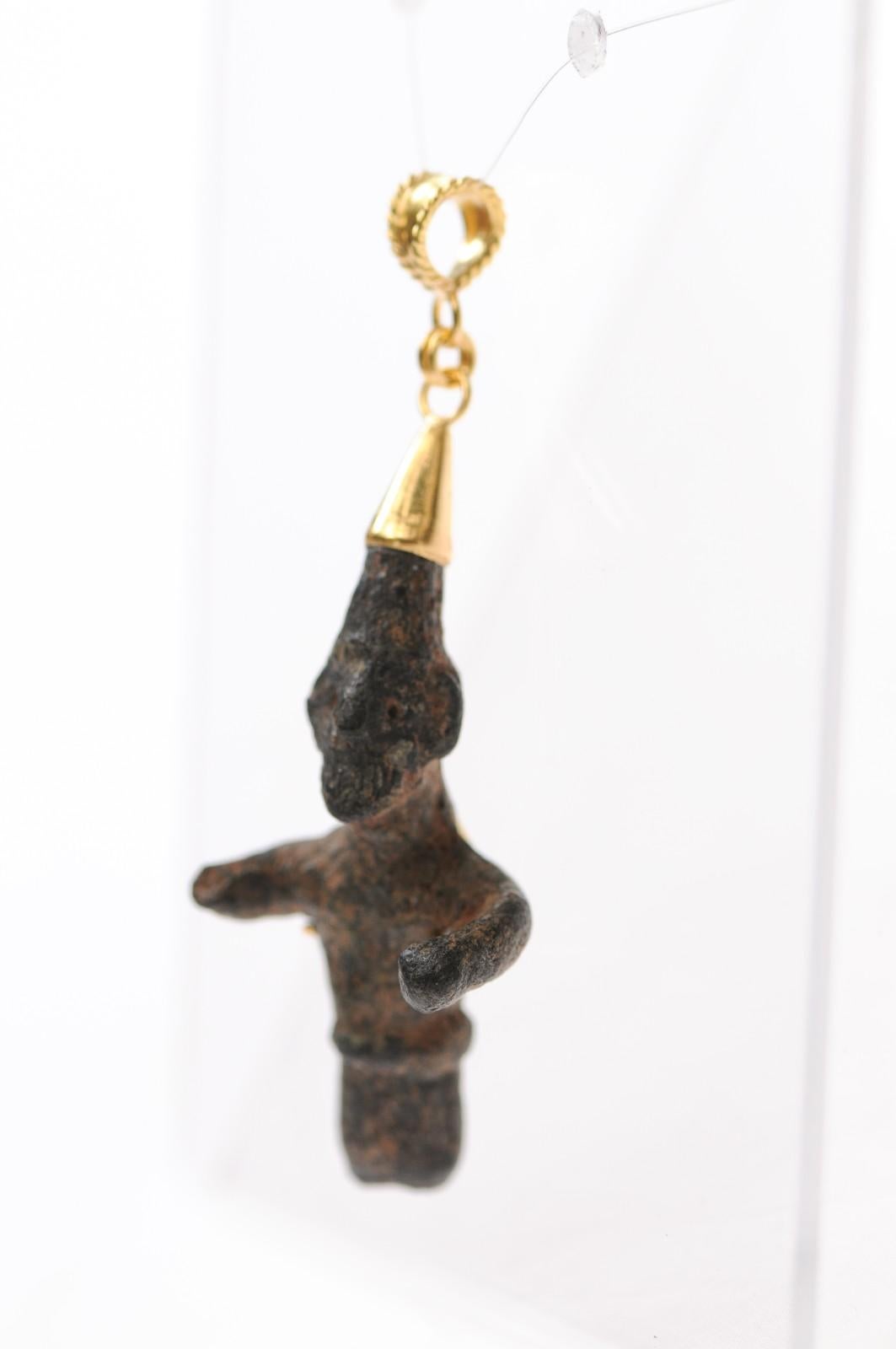 A Charming Bronze Roman Figure w/ 18K For Sale 1