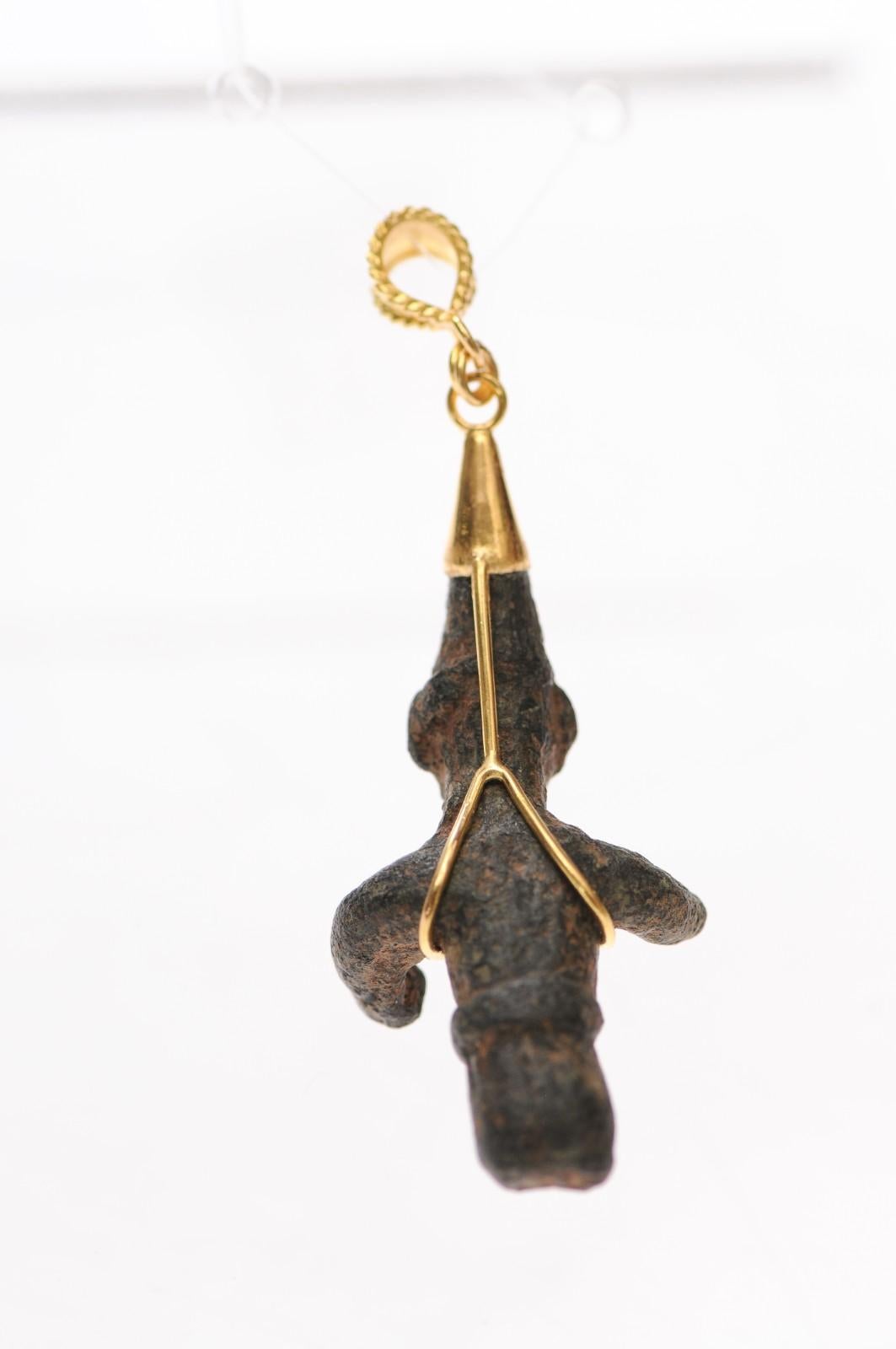 A Charming Bronze Roman Figure w/ 18K For Sale 2