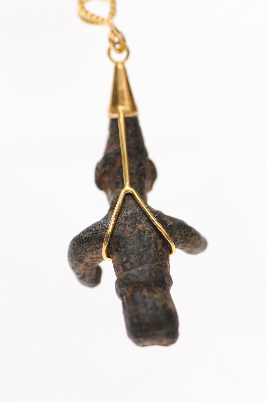 A Charming Bronze Roman Figure w/ 18K For Sale 3