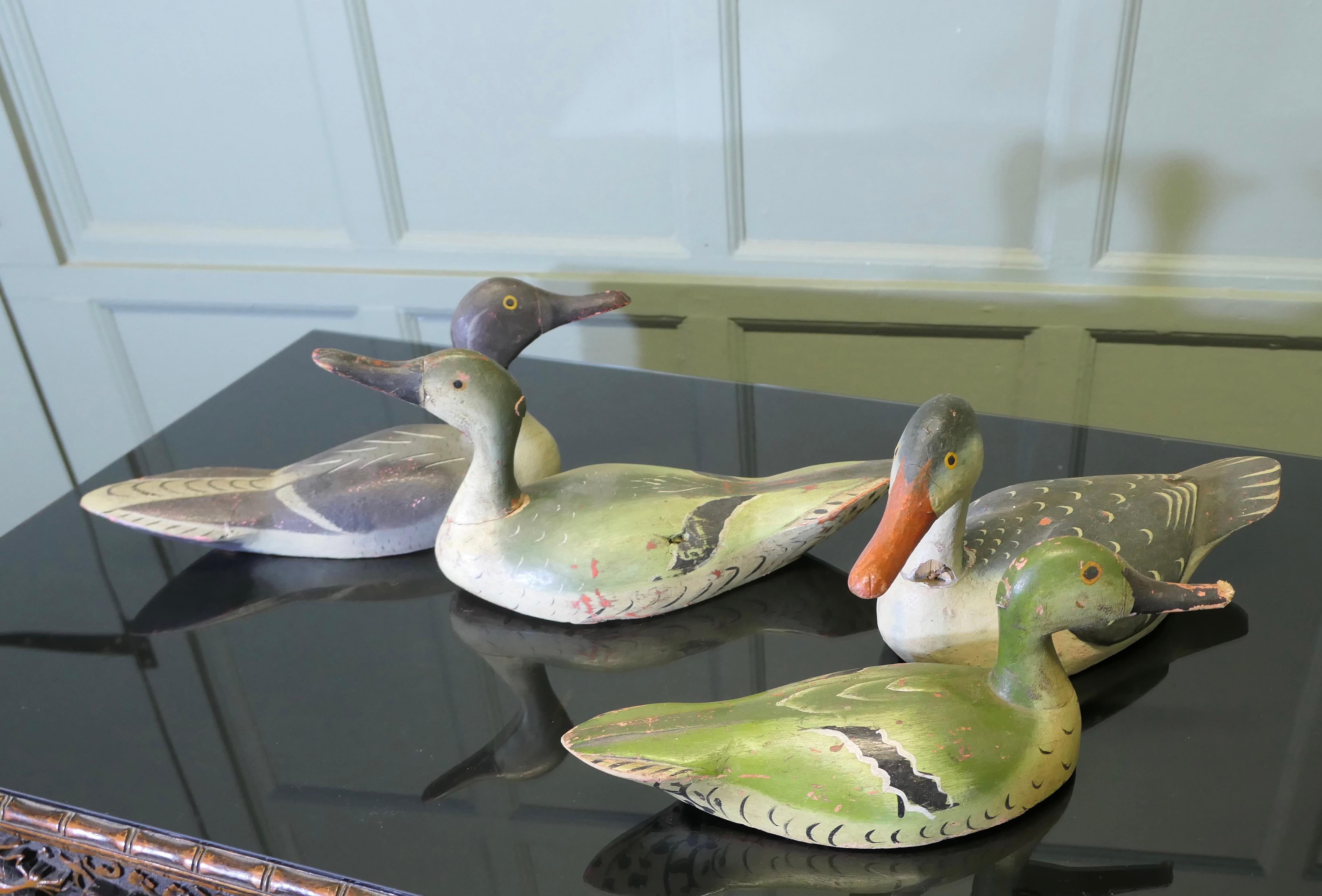 A Charming Collection of Painted and Carved  Decoy Ducks In condizioni buone in vendita a Godshill, Isle of Wight