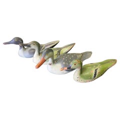 A Charming Collection of Painted and Carved  Decoy Ducks
