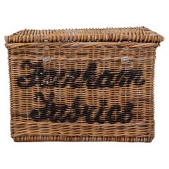A charming English wicker basket dating to circa 1900