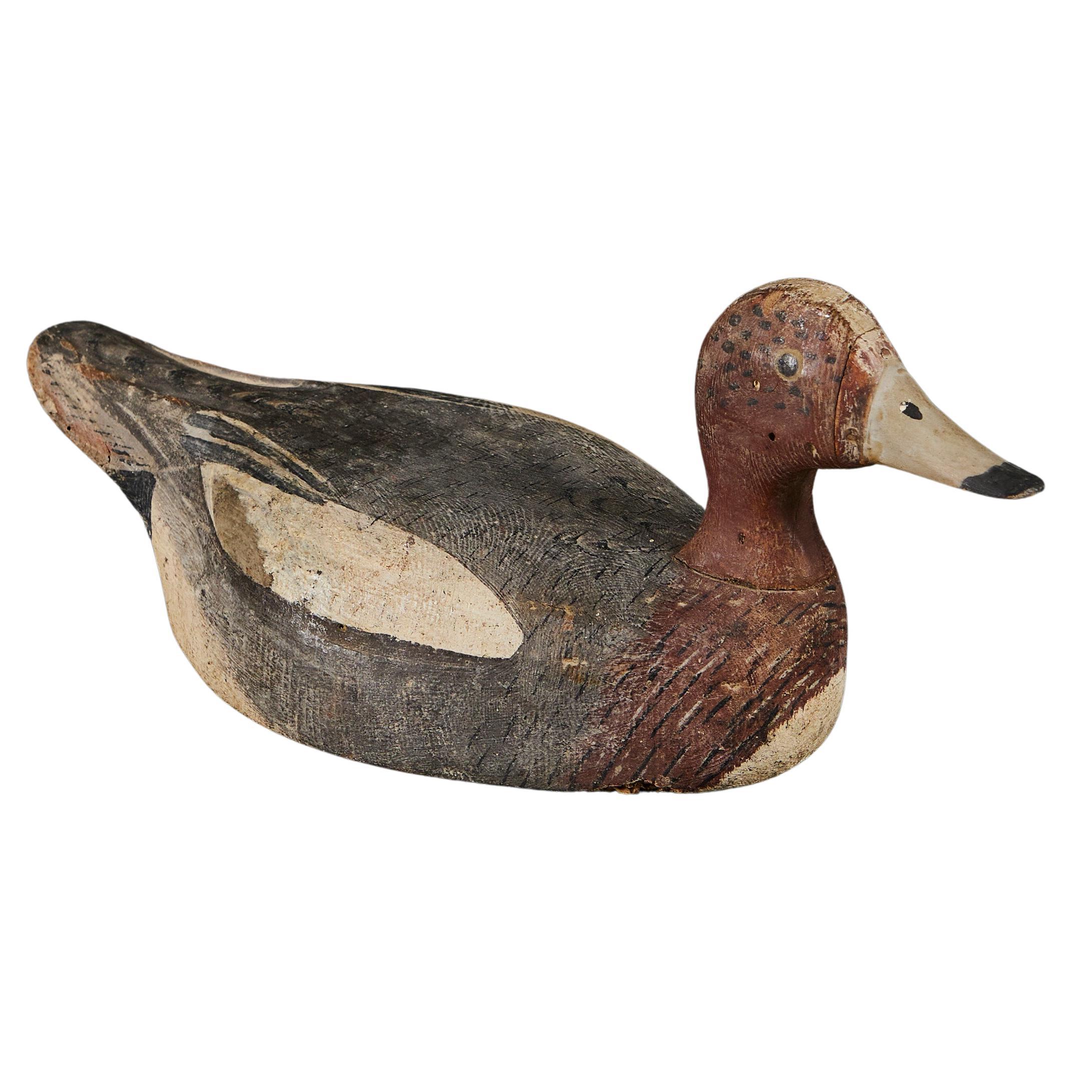 A Charming Folk Art Decoy Duck For Sale