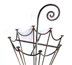 Charming French 1920s Metal Openwork Umbrella Stand