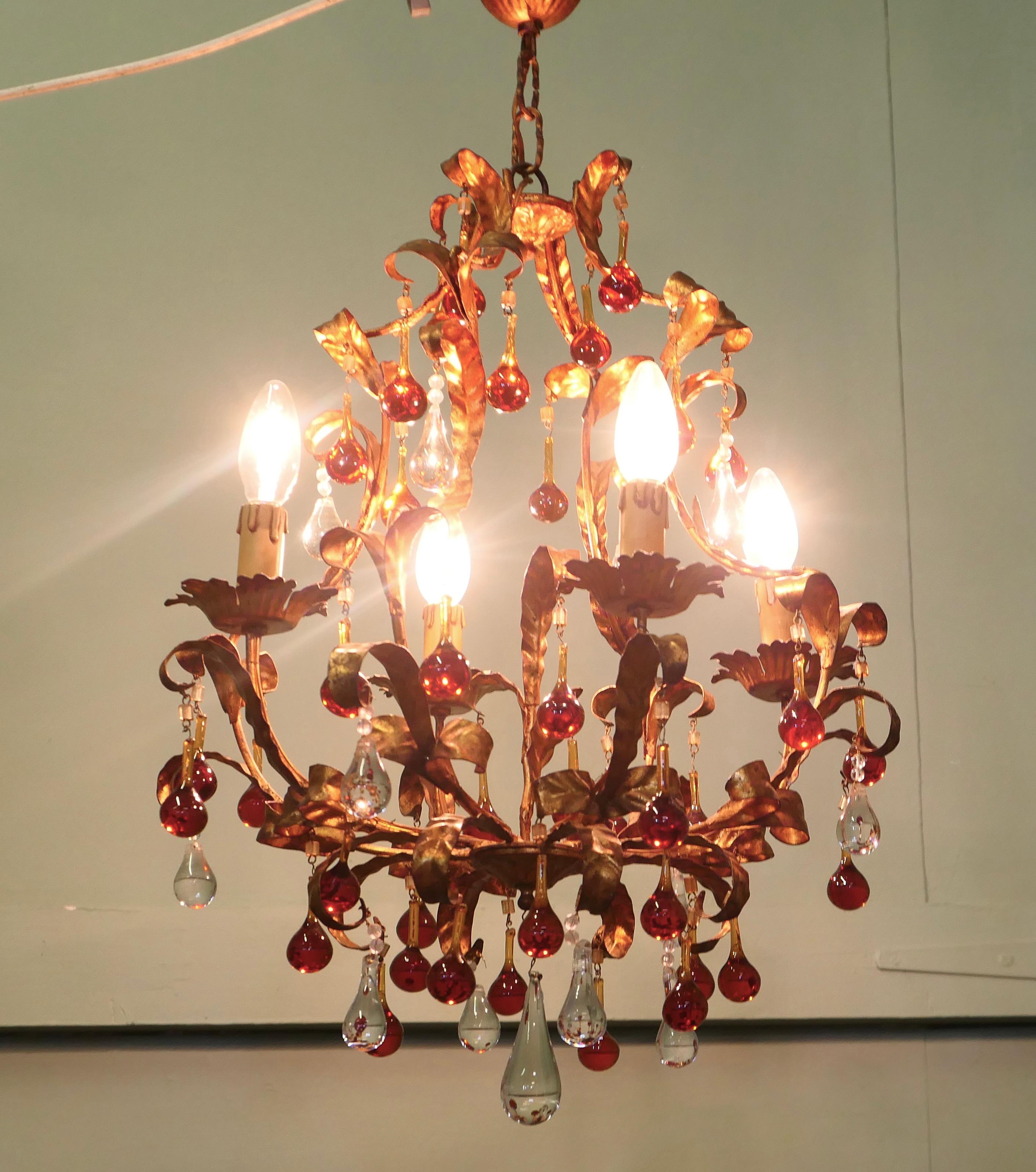 Encantadora araña francesa de cristal ámbar y toletería Artes y manualidades en venta