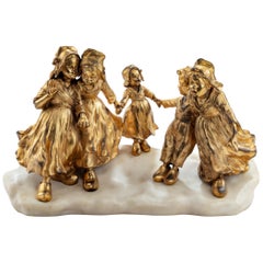Eine bezaubernde Gruppe niederländischer Kinder aus vergoldeter Bronze von Guiseppe oder Joseph DAste
