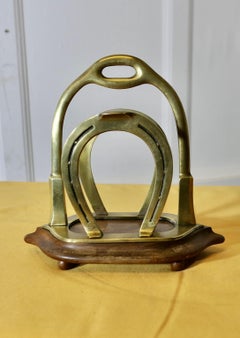 A Charming Horse Shoe and Stirrup Stationary or Letter Rack  This is a very attr