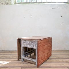 A Large Scale 18th Century Swedish Original Painted Slag Board Drop Leaf Table