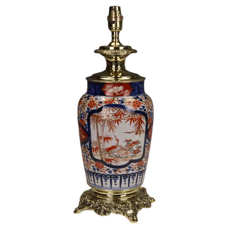 A Charming Meiji Period Japanese Imari Porcelain Table Lamp