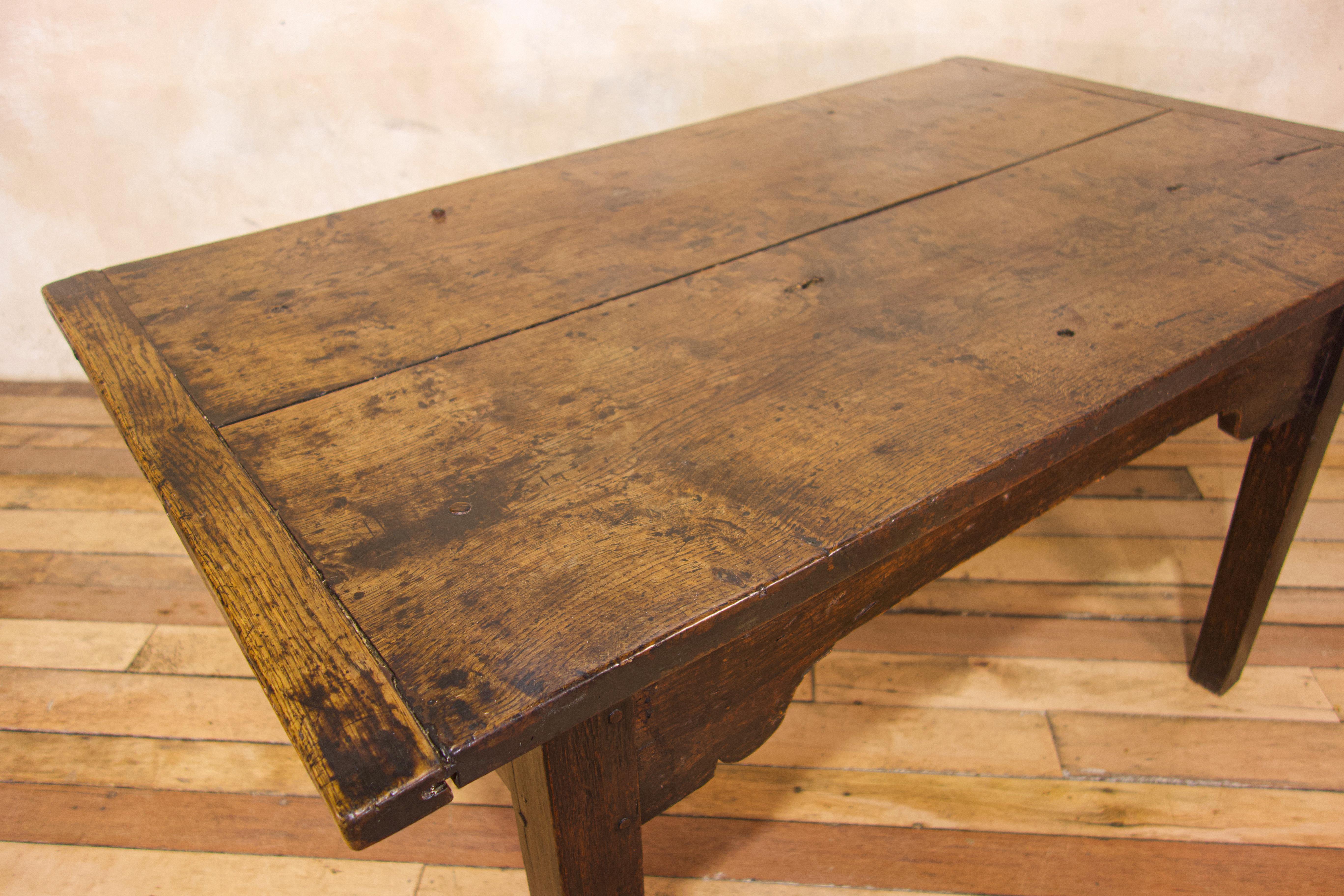 European A Charming Mid 18th Century Joined Oak Country Farmhouse Table For Sale