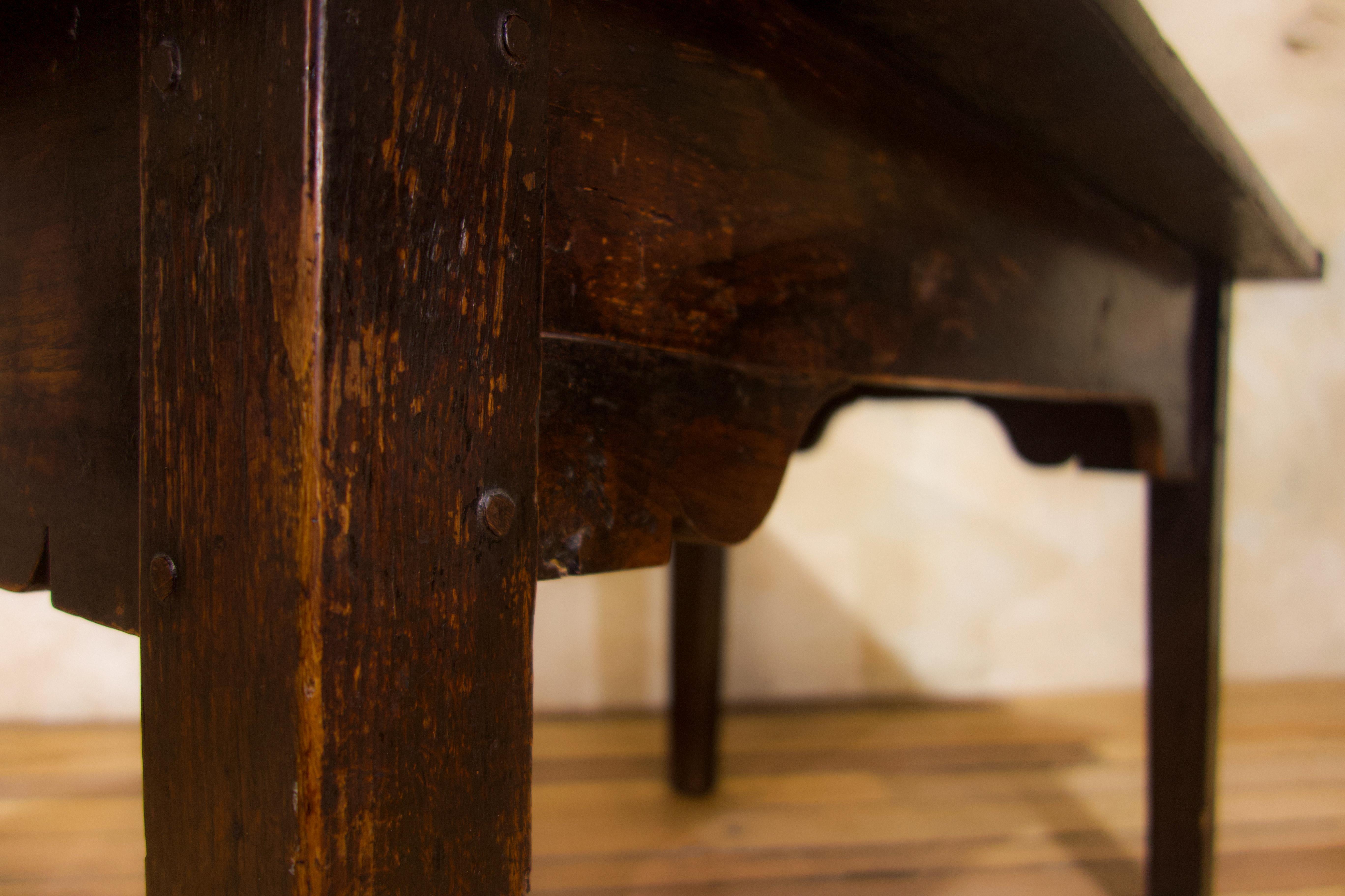 A Charming Mid 18th Century Joined Oak Country Farmhouse Table For Sale 1