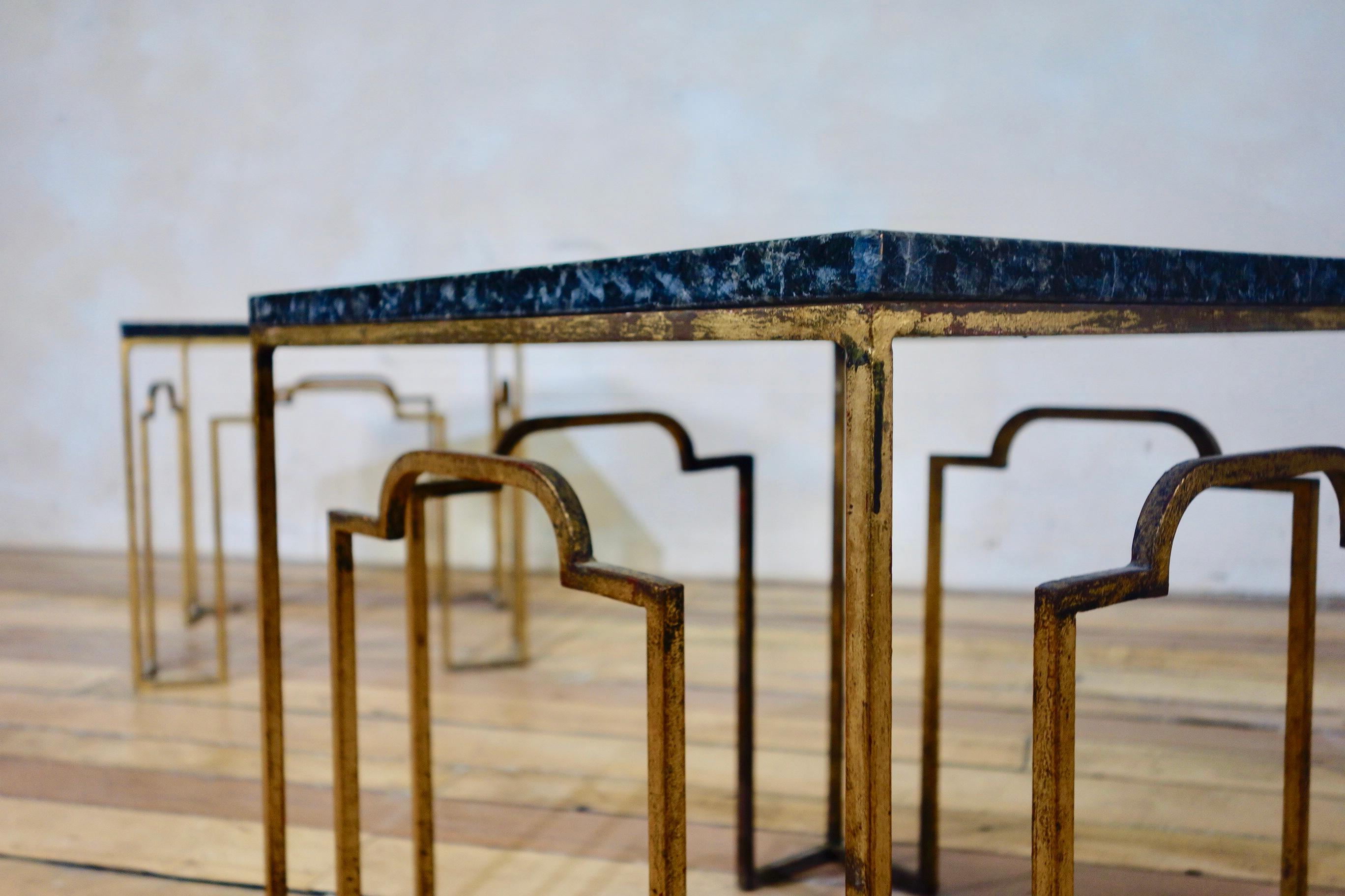 Charming Pair of 20th Century Art Deco Gilt Metal Occasional side - Low Tables 3
