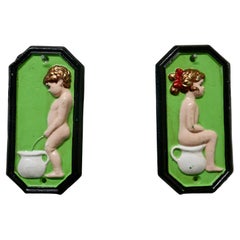 Ein charmantes Paar männlicher und weiblicher Toilettenschilder