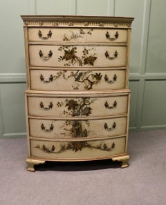 A Charming Shabby Chinoiserie Chest On Chest, Signed