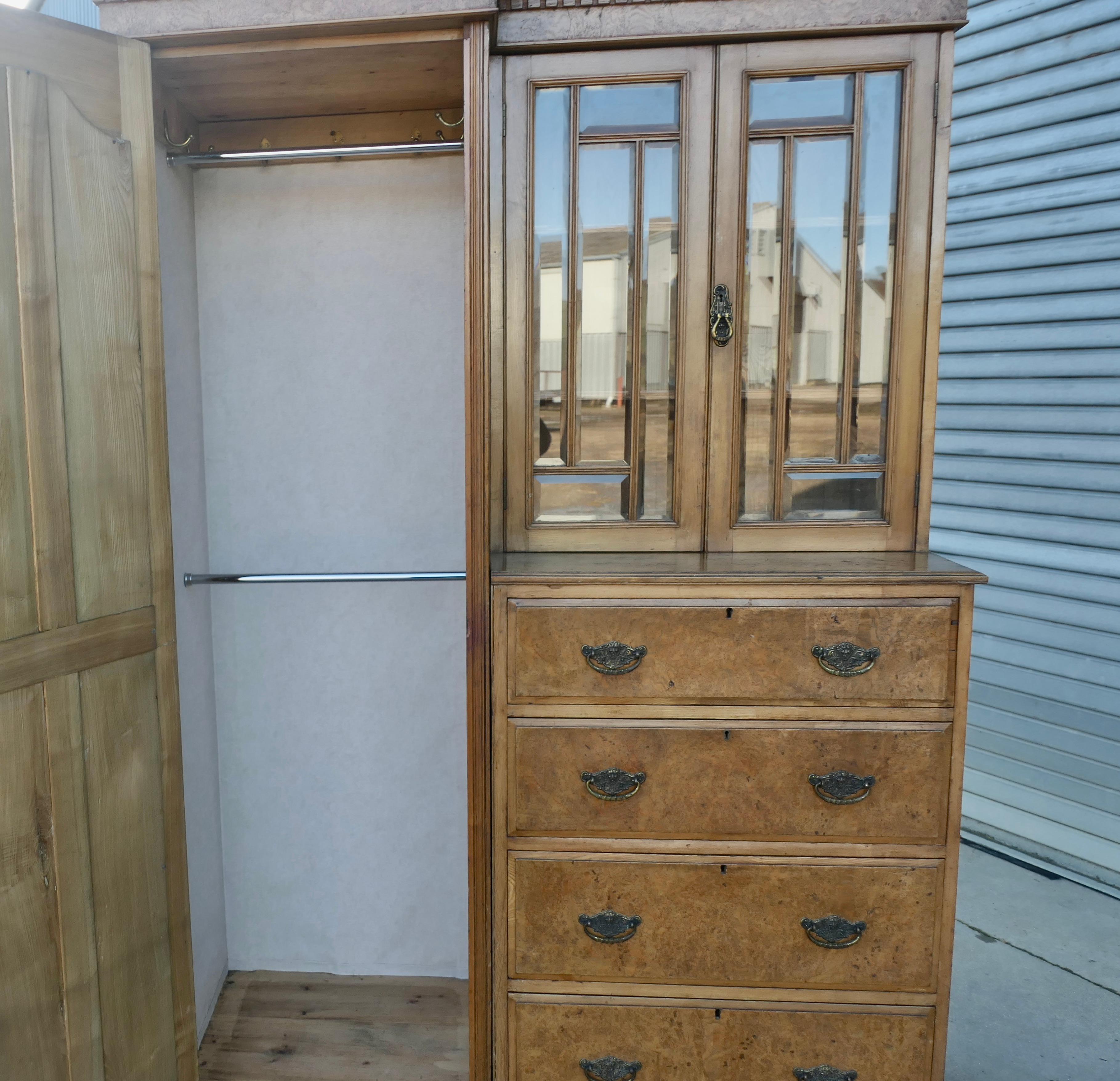 Frassino Un incantevole armadio singolo Compactum in frassino e noce scuro in vendita