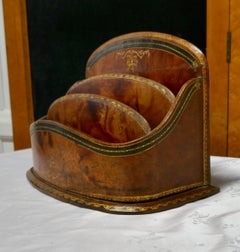 Charming Tooled Leather Stationary or Letter Box