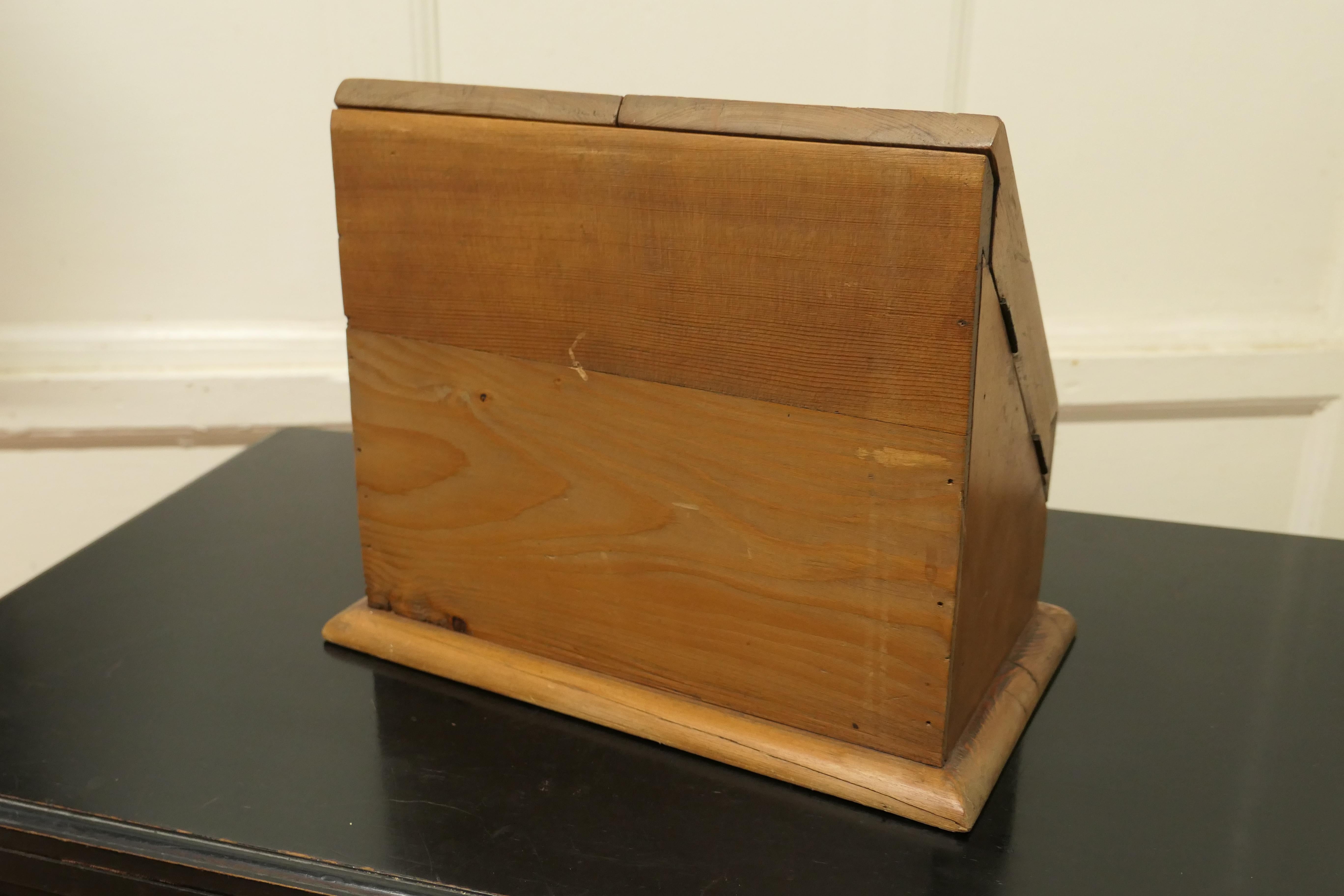 Charming Victorian Hand Carved Pine Stationary Box For Sale 1