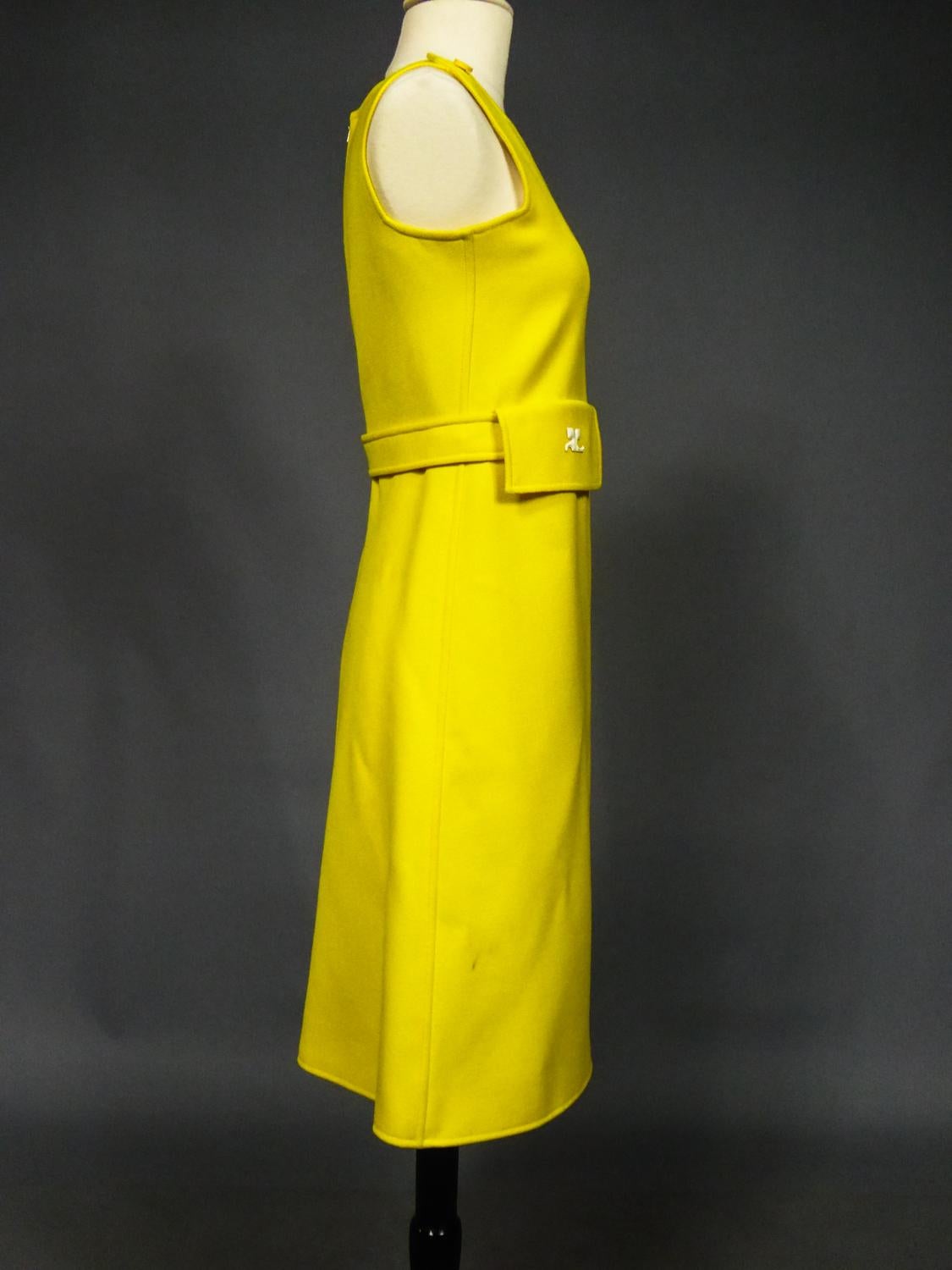 A Chasuble Mini Dress André Courrèges Haute Couture n° 102322 French Circa 1968 4