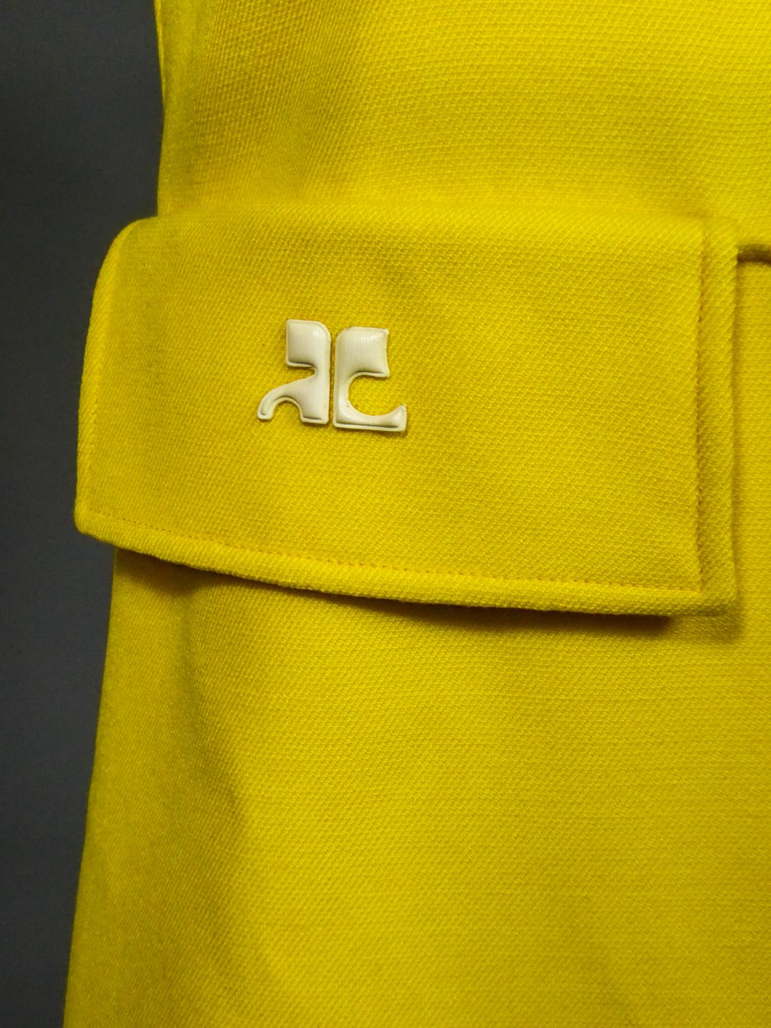 Yellow A Chasuble Mini Dress André Courrèges Haute Couture n° 102322 French Circa 1968