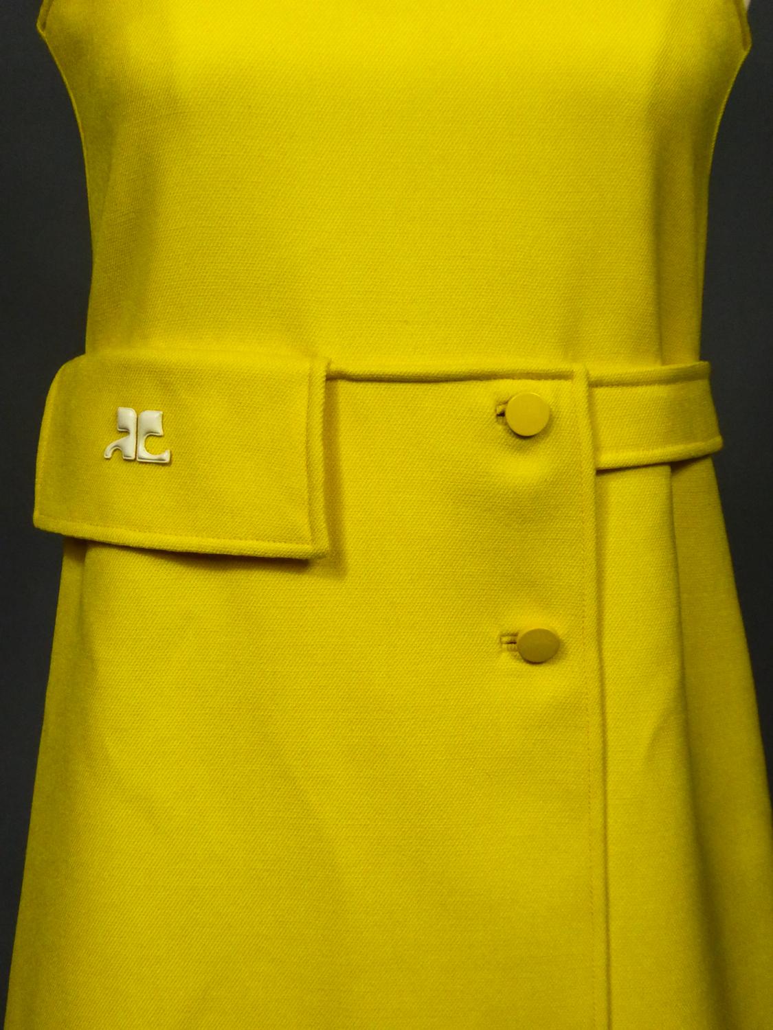 A Chasuble Mini Dress André Courrèges Haute Couture n° 102322 French Circa 1968 1