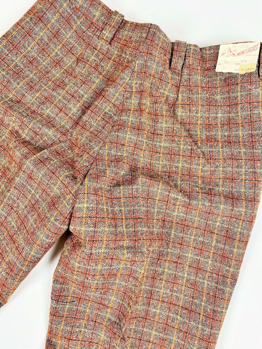 A checked wool tweed trousers - France Circa 1972 In Good Condition For Sale In Toulon, FR