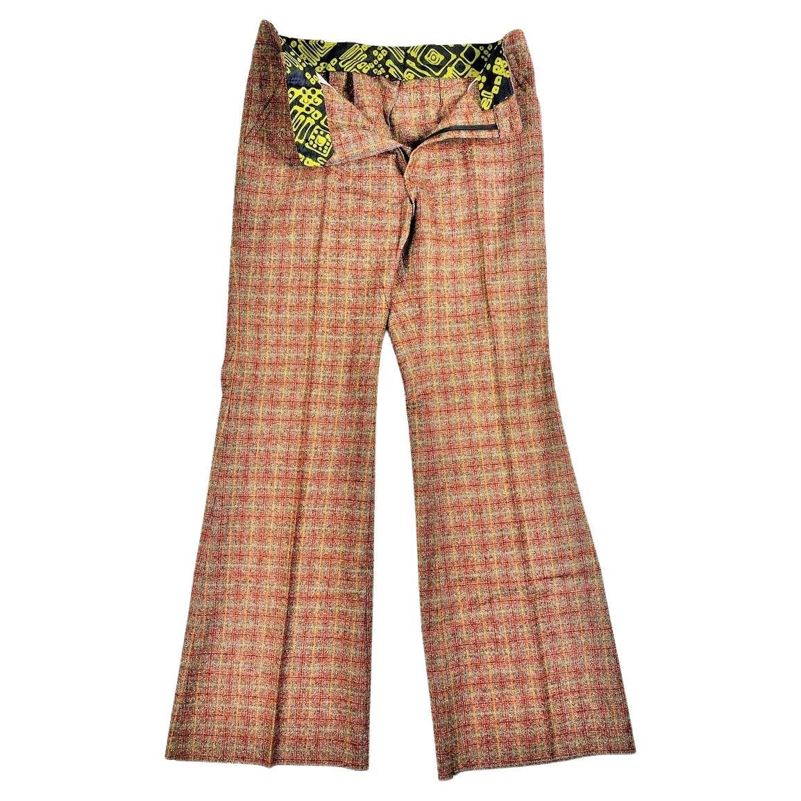 A checked wool tweed trousers - France Circa 1972 For Sale