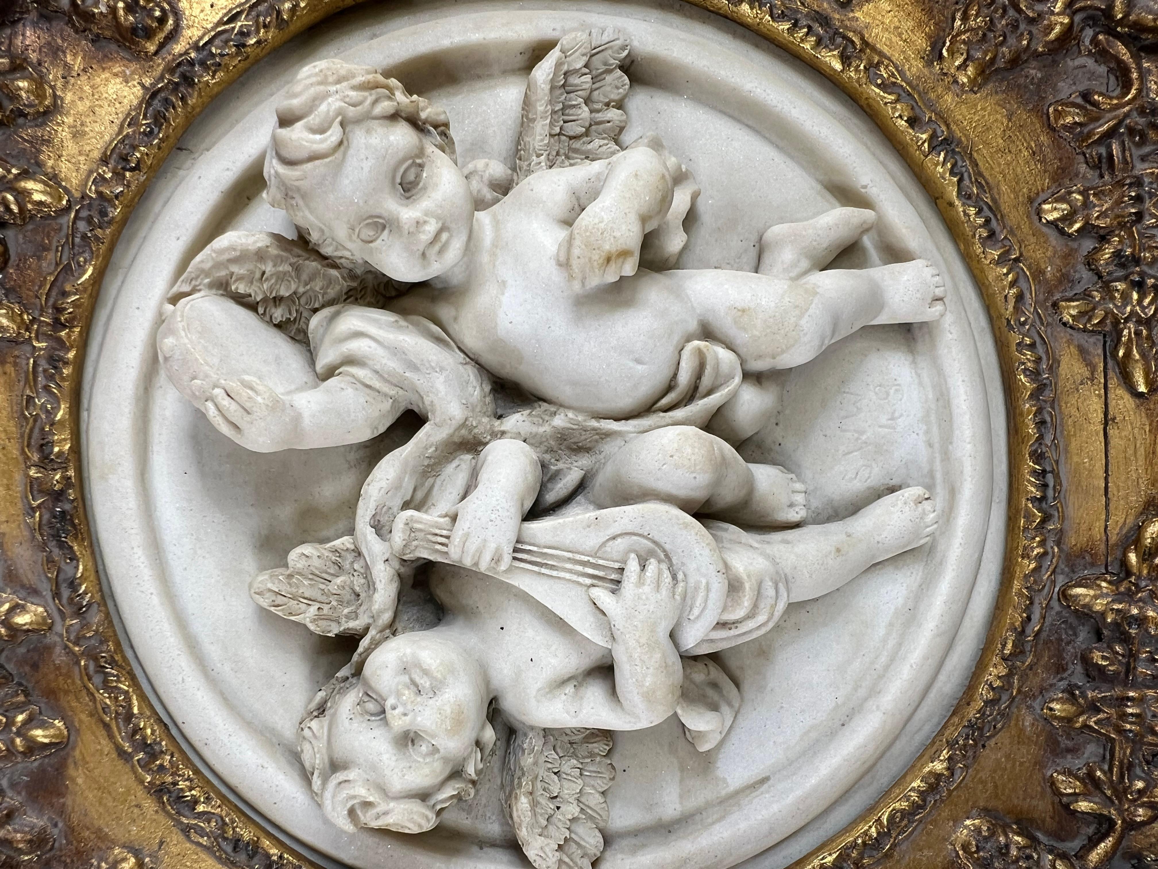 Una apreciada obra maestra: Medallón victoriano con putti de la familia Wyon en Bueno estado para la venta en LA FERTÉ-SOUS-JOUARRE, FR